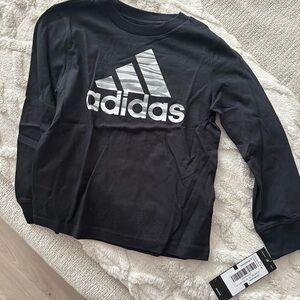 Adidas Kids Black Long Sleeve Tee